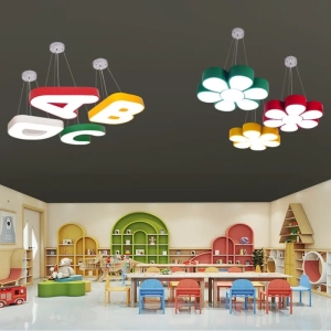 LED Creative Lights Large Macaron LED Ceiling Lamp for Kindergarten Music Classroom Dance Room Note and Children's Creative Design Modern Gear Ceiling Lamp Decor Colorful Ceiling Lighting for Classroom