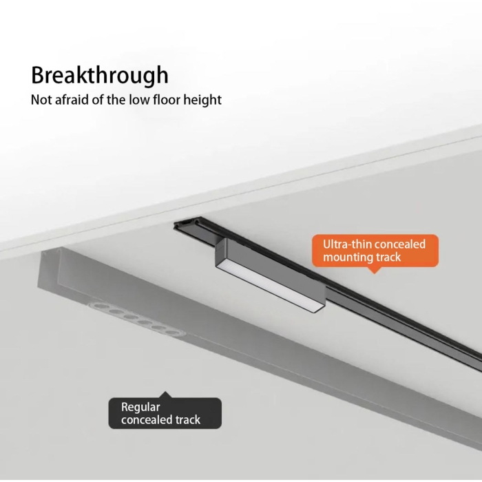 6mm Ultra-thin Led Cob Magnetic Track Rail Lighting System DC48V Linear  Magnet System
