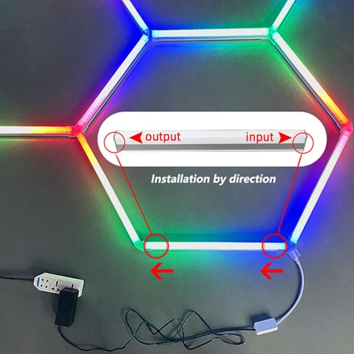 Hexagon Lighting RGB Led linear light Shop Party Barber Supermarket Car Workshop Night Club Light honeycomb shape for ceiling project