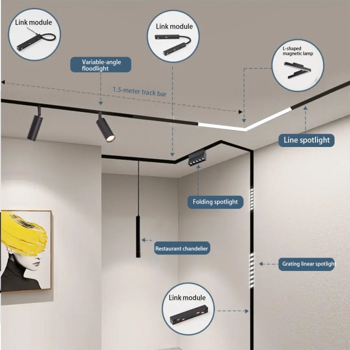 Grille lights for LED magnetic lighting system modern LED linear