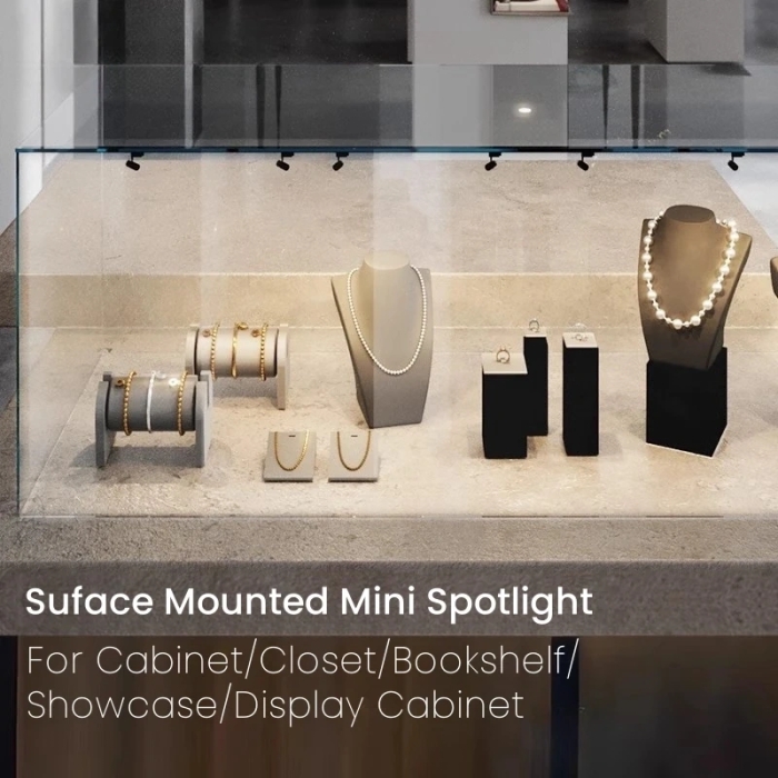 LED Showcase Cabinet Magnetic Track Lamp DC12V Mini  Jewelry Display Lamp Magnetic Rail Suface Mounted Exhibition Wardrobe Magnetic Track Lighting System