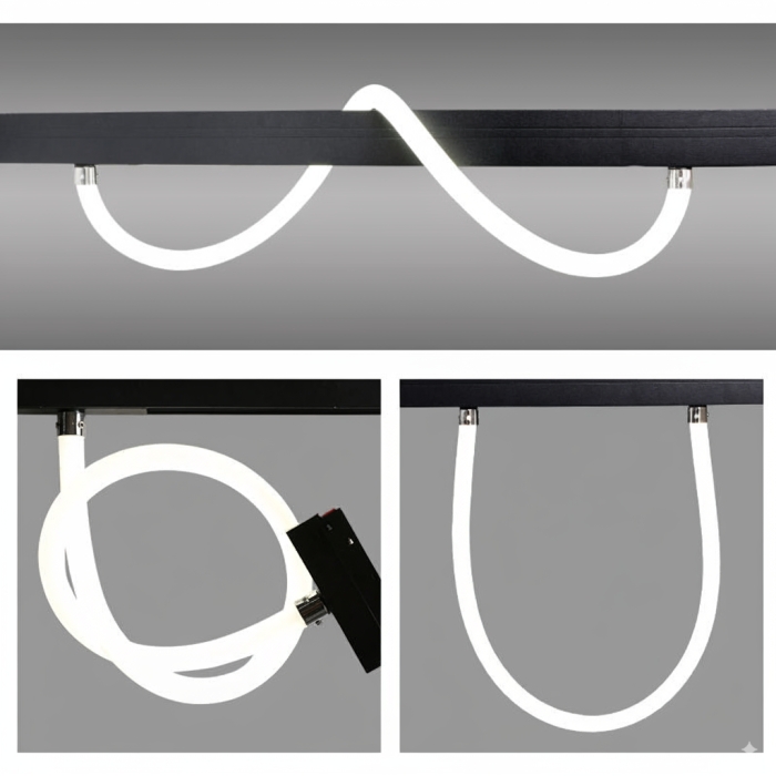 Dimming Color Adjustment Thin Magnetic Track System  Free Movement Flexible Belt Lamp with Floodlight Louver Long Shape Strip Light Magnetic Track Light